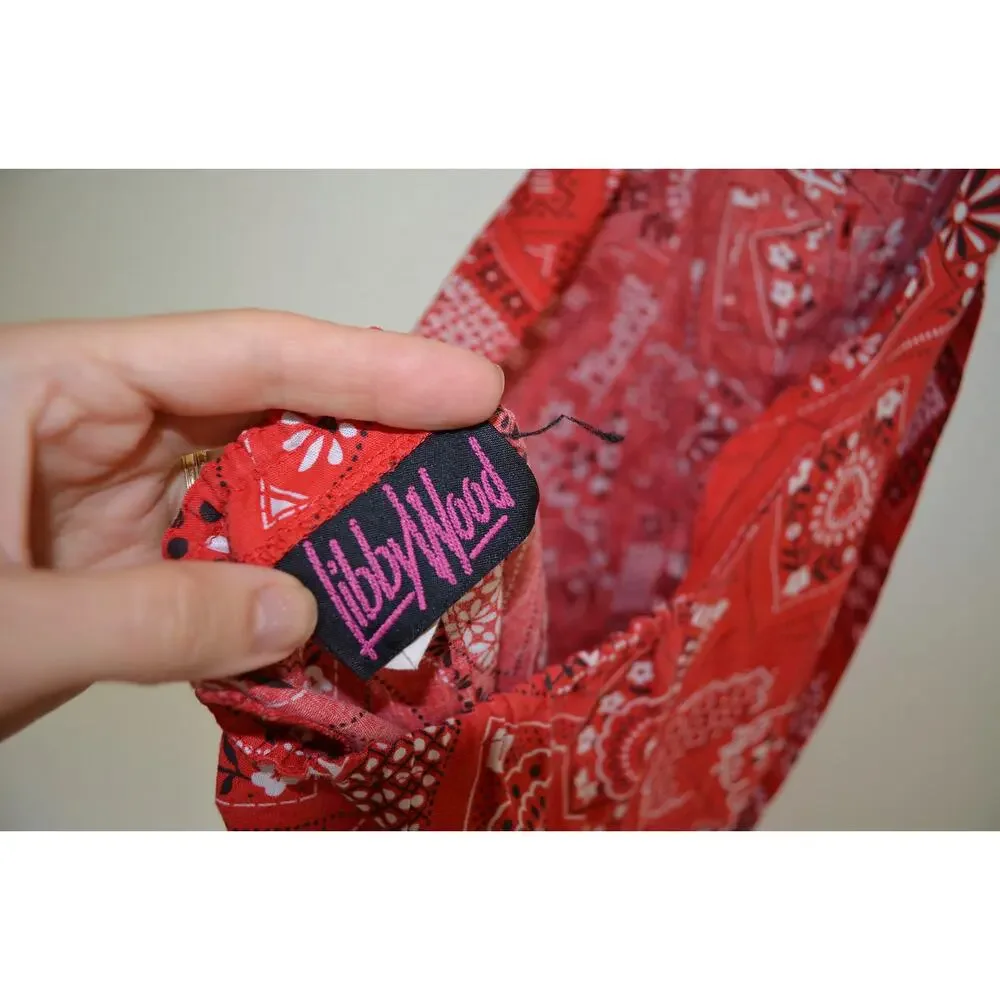 Vintage Red Bandana Print Halter Top